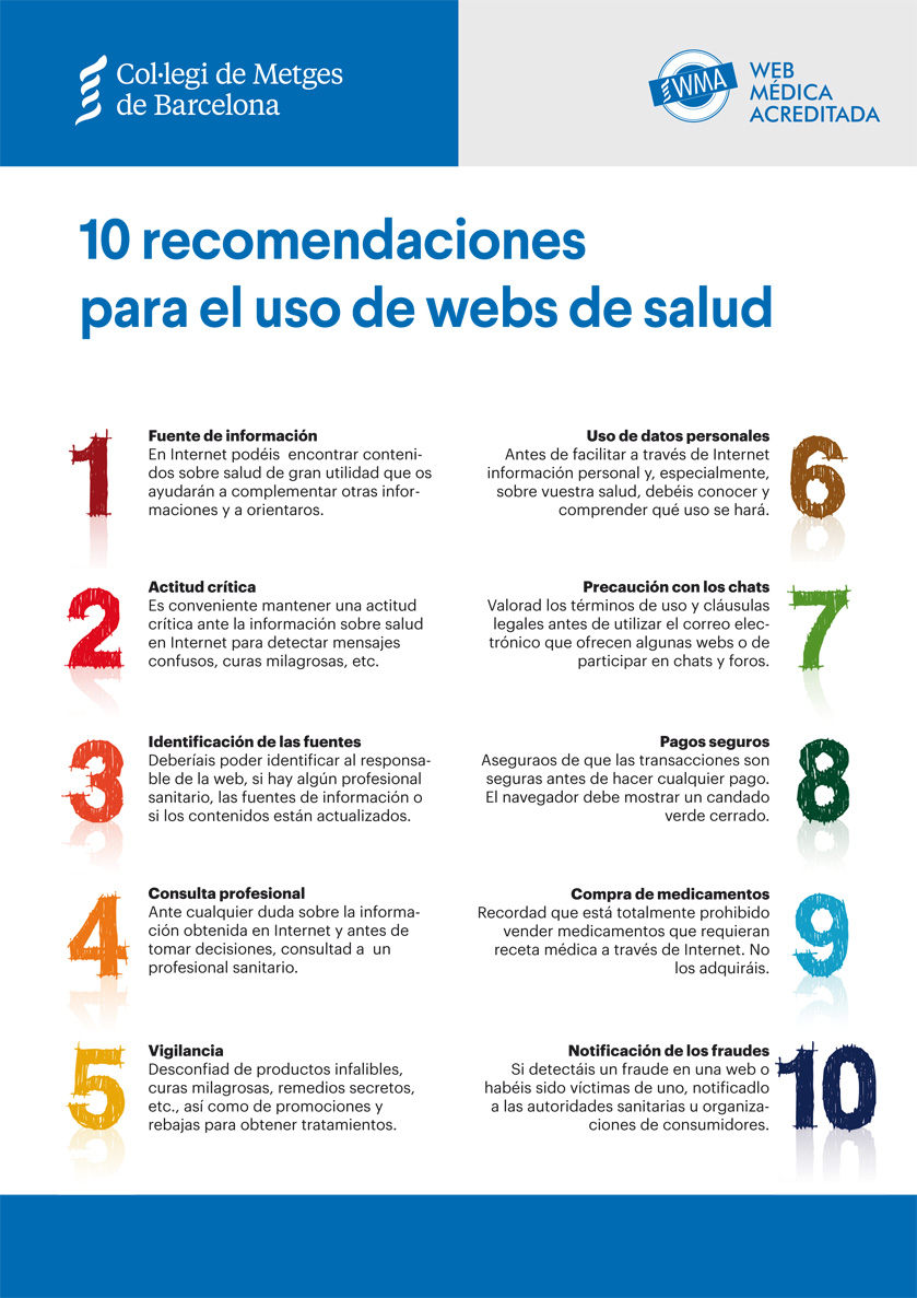 10 recomanacions per a l’ús de webs de salut