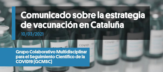 Comunicado del GCMSC sobre la estrategia de vacunación en Cataluña