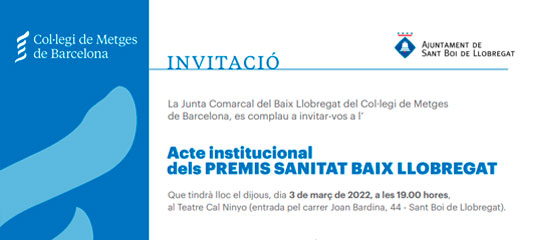 Acte institucional dels Premis Sanitat Baix Llobregat
