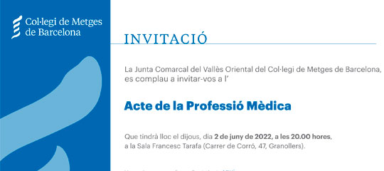 Acte de la Professió Mèdica - Vallès Oriental - 2022