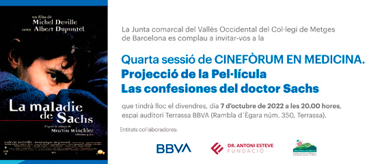 Cinefòrum a Terrasa Las confesiones del Dr. Sachs (1999)