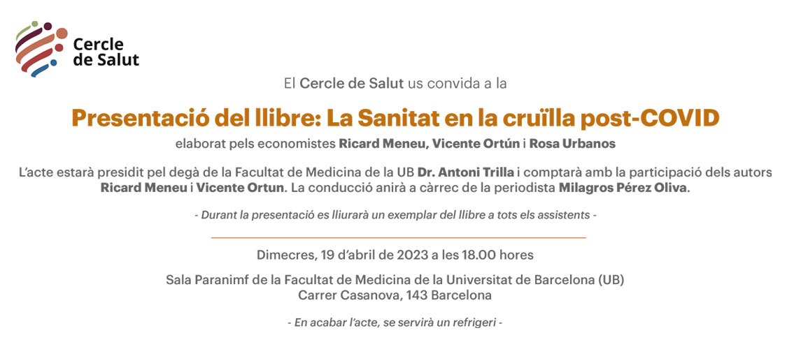 Presentació del llibre: La Sanitat en la cruïlla post-COVID