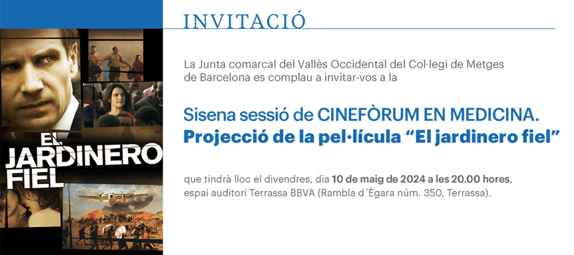 Sisena sessió de CINEFÒRUM EN MEDICINA.
Projecció de la pel·lícula “El jardinero fiel”
